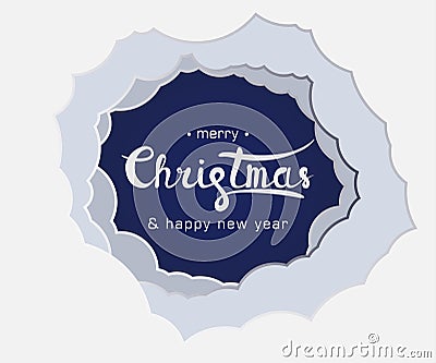 Lettering sign merry christmas and happy new year Vector Illustration